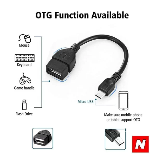 ADAPTADOR OTG USB HEMBRA MICRO 5P BLACKBERRY (V8)