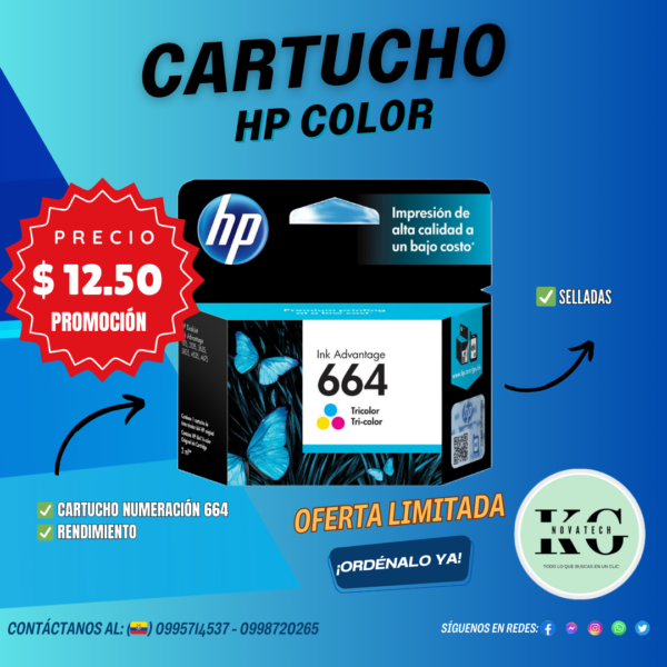 CARTUCHOS HP 664 COLORES