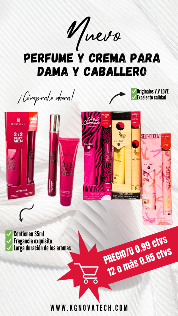 DUO PERFUME Y CREMA DAMA Y CABALLERO - Imagen 4