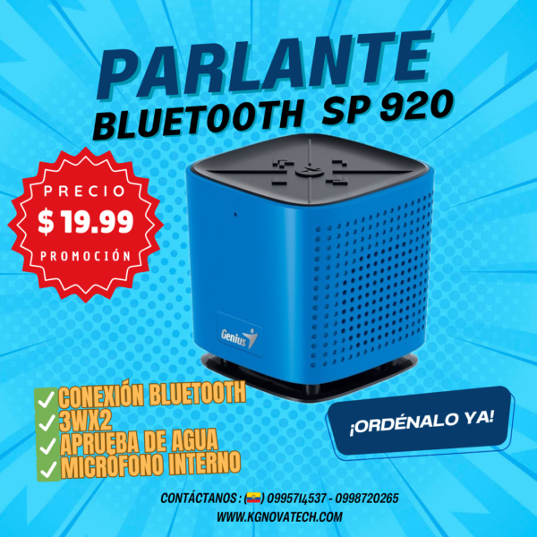 PARLANTES GENIUS SP-920BT BLUE, BLUETOOTH, ALIMENTACIÓN MICRO USB, 6 W RMS,