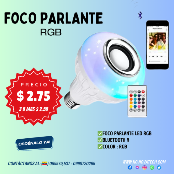 FOCO BLUETOOTH PARLANTE + CONTROL