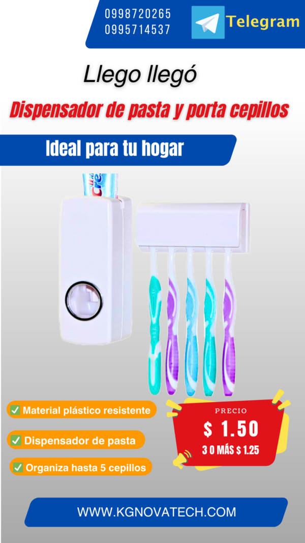 DISPENSADOR DE PASTA Y PORTA CEPILLO EC - Imagen 2