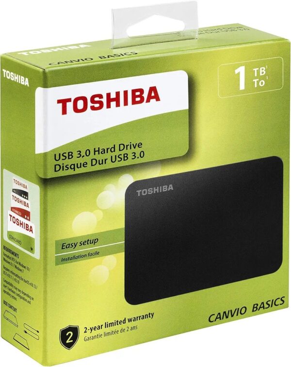 DISCO DURO EXTERNO 2,5Â¨ TOSHIBA PORTATIL 1TB CANVIO USB 3,0 NEGRO - Imagen 2