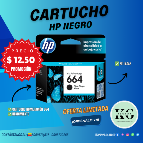 CARTUCHOS HP 664 NEGRO