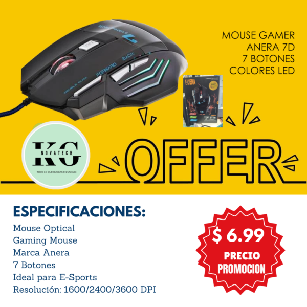 MOUSE GAMING MOUSE USB AE-MC909G-ANERA