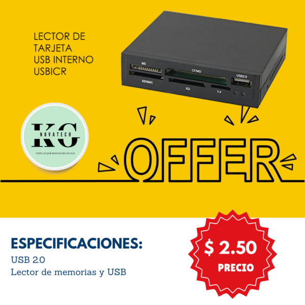 LECTOR DE TARJETA USB INTERNO USBICR-ALL IN 1