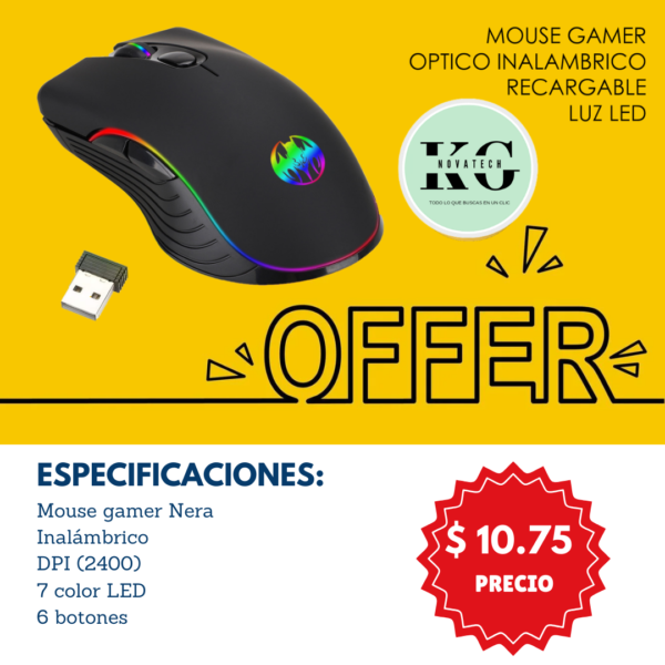 MOUSE INALAMBRICO GAMING AE-MR106G - ANERA