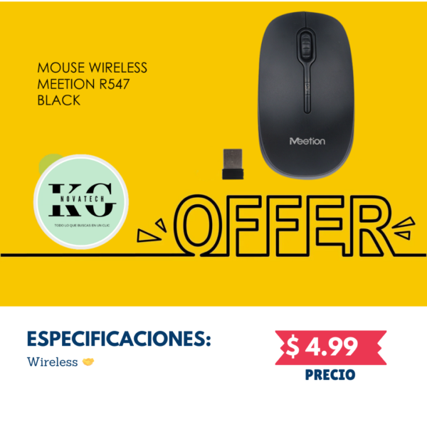 MOUSE WIRELESS MEETION R547 BLACK