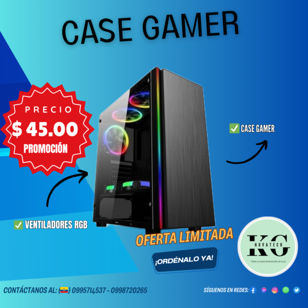 CASE GAMING 4 VENTILADORES RGB