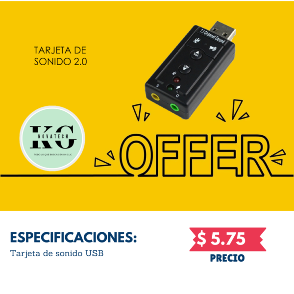 TARJETA DE SONIDO USB 2,0 7,1