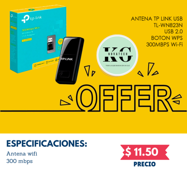 TARJETA TP-LINK USB TLWN823N 300MBPS