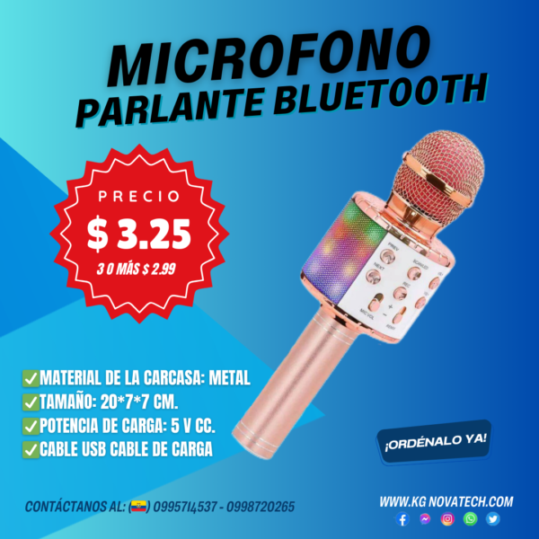 MICROFONO PARLANTE BLUETOOTH X 1