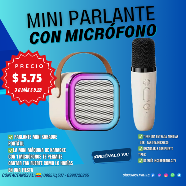 MINI PARLANTE CON MICROFONO