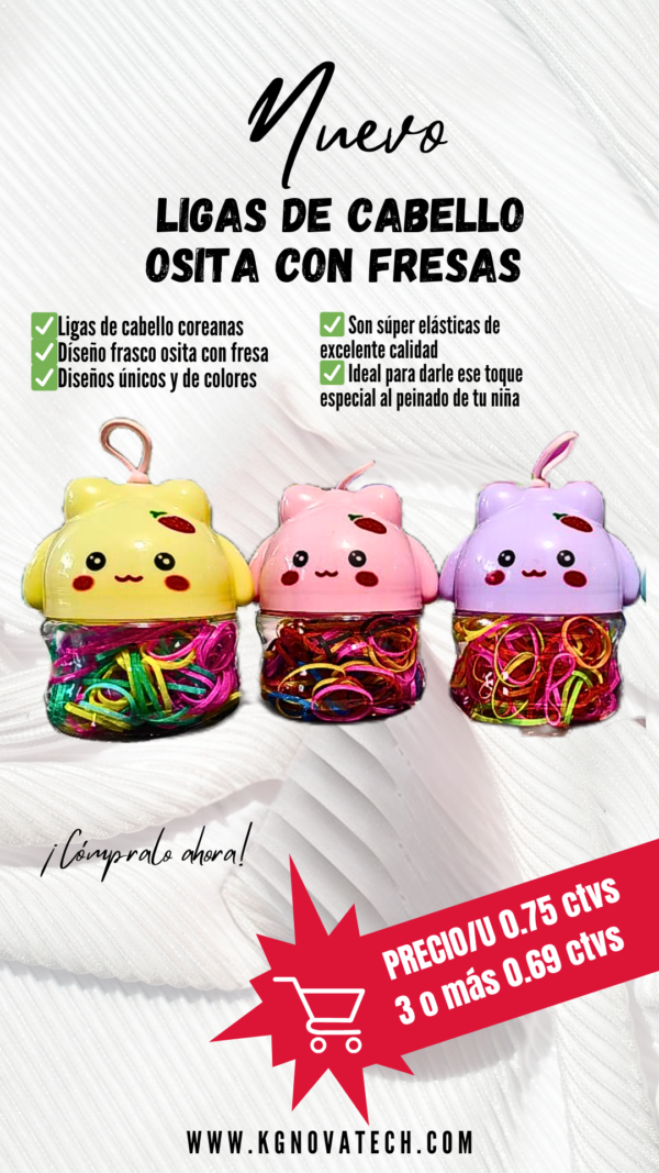 LIGAS DE CABELLO OSITA CON FRESA