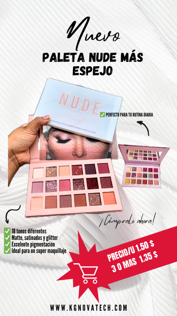 PALETA NUDE X18 MAS ESPEJO