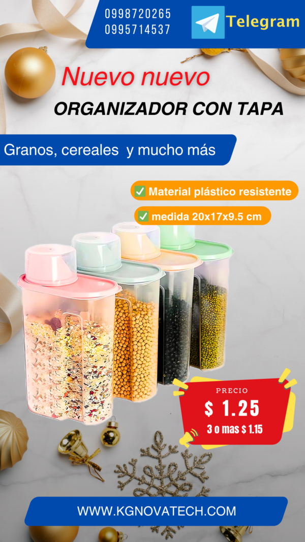 ORGANIZADOR CON TAPA PARA GRANO - Imagen 2