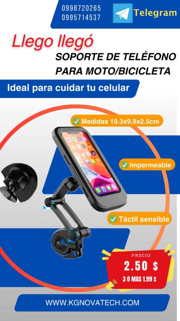 SOPORTE DE CELULAR PARA MOTO Y BICICLETA