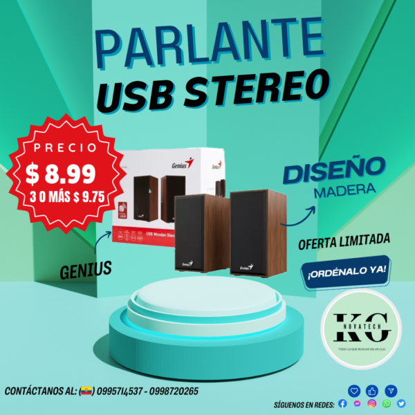 PARLANTE GENIUS DISEÑO MADERA