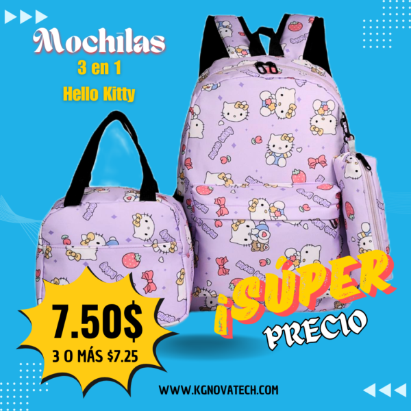 MOCHILA HELLO KITTY X 3