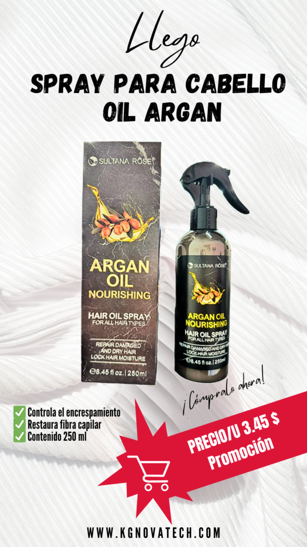 SPRAY DE ACEITE DE ARGAN HIDRATANTE Y NUTRITIVO PARA EL CABELLO - Imagen 2