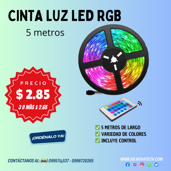 TIRA LUZ LED 5 METROS