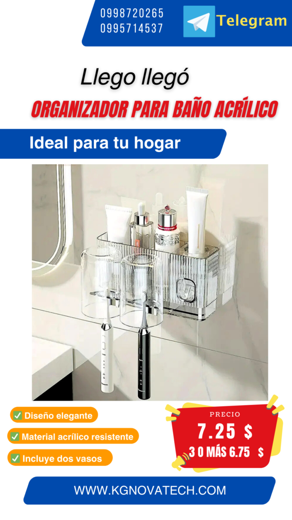 ORGANIZADOR PARA BAÑO ACRÍLICO - Imagen 4