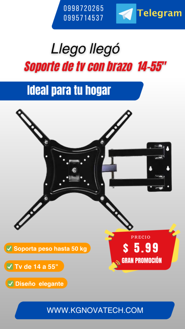 SOPORTE DE TV CON BRAZO 14-55" - Imagen 2