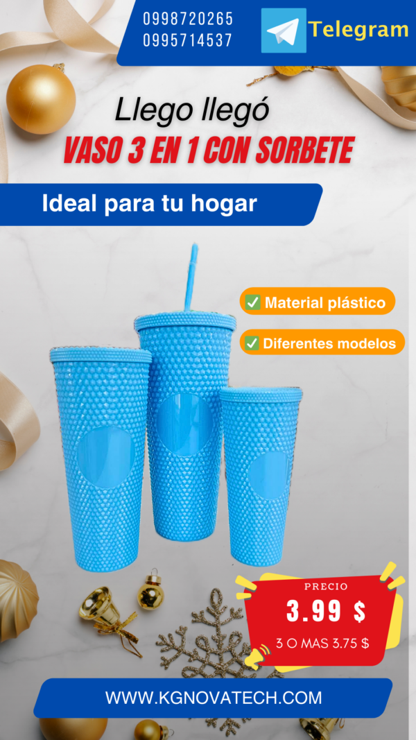 3 VASOS EN 1 DISEÑO DIAMANTE - Imagen 5