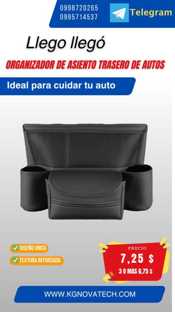 ORGANIZADOR DE ASIENTO TRASERO DE AUTOS - Imagen 2