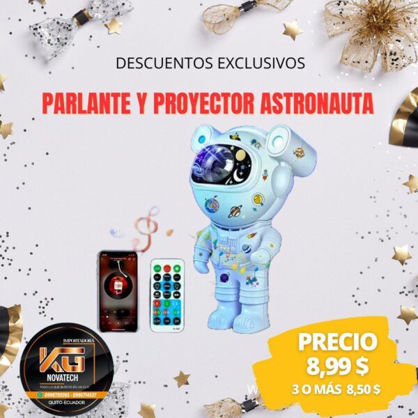 PARLANTE Y PROYECTOR ASTRONAUTA - Imagen 2