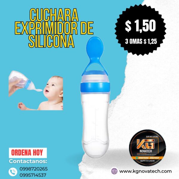 CUCHARA EXPRIMIDOR DE SILICONA PARA BEBE - Imagen 3